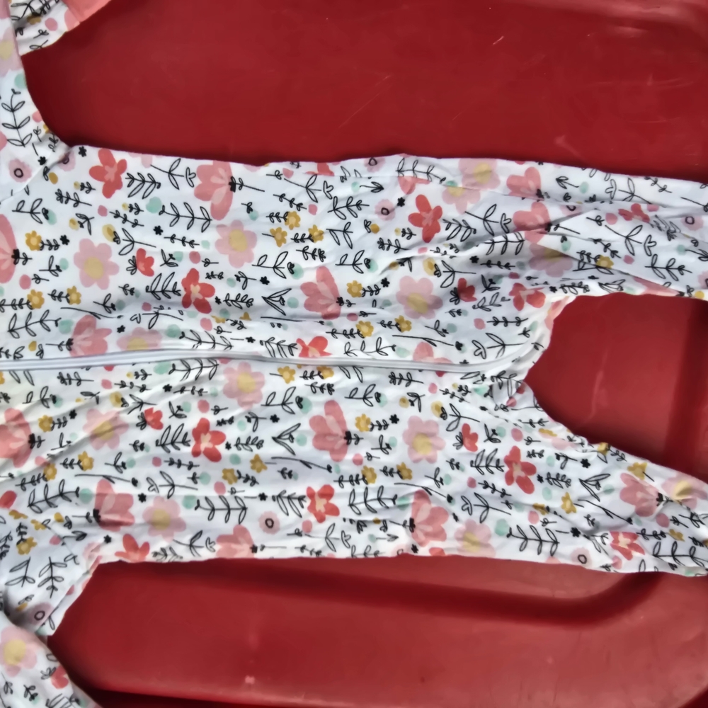 Gerber Floral Kids One Piece - Pink and White